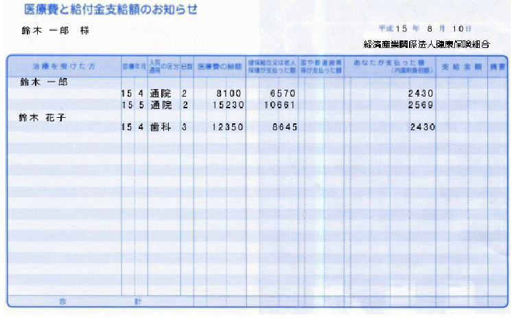 医療 費 の お知らせ 共済 組合 国家 公務員